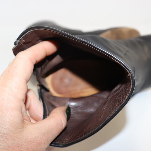 Coclico Black Leather Wedge Ankle Boots Made in Spain Size 37 (US6-6.5) - Picture 7 of 8